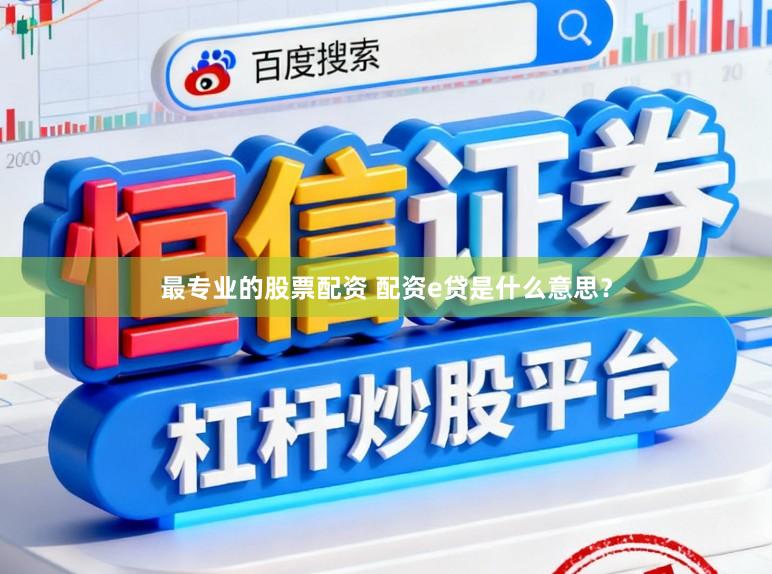最专业的股票配资 配资e贷是什么意思?